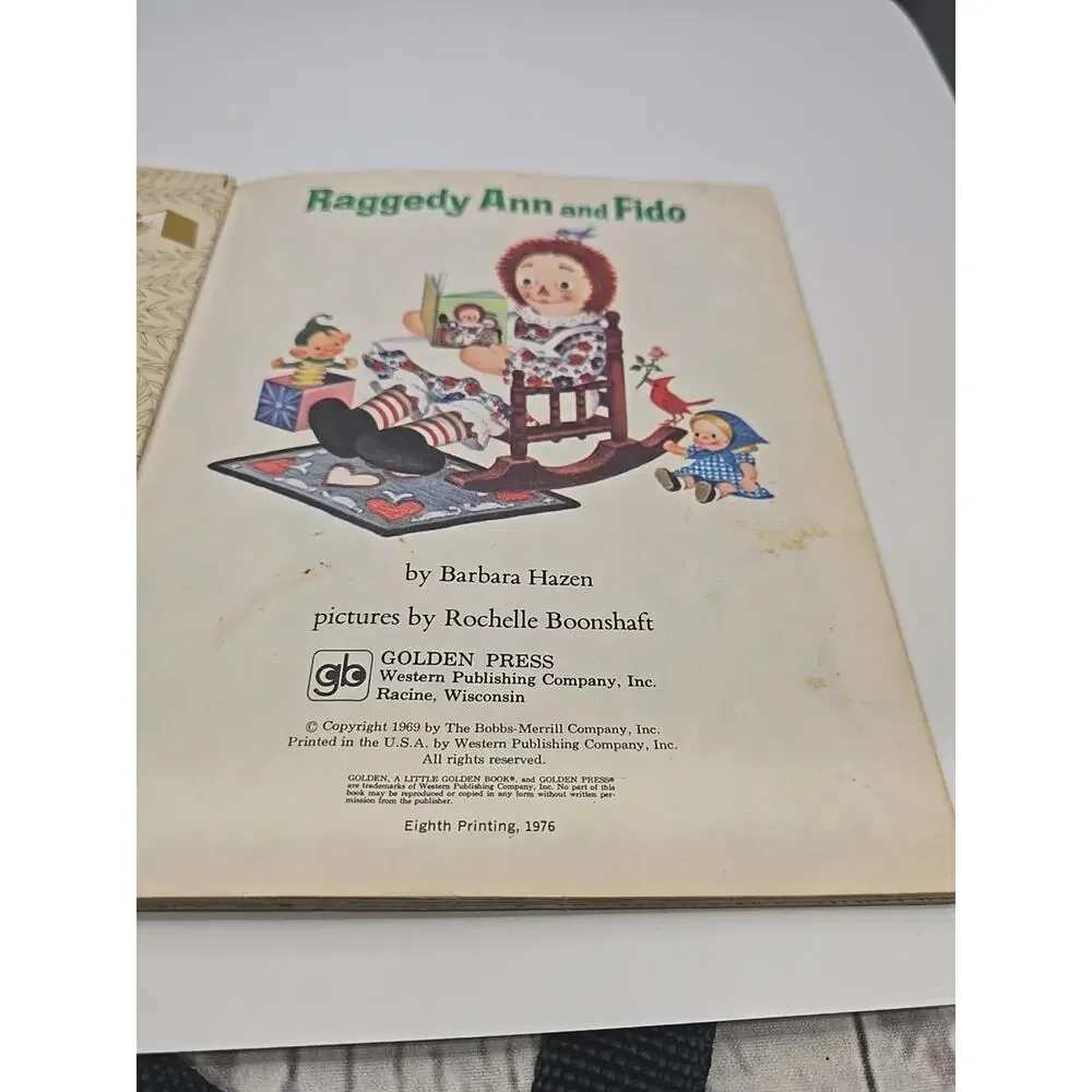 1970s Little Golden Book Raggedy Ann and Fido Barbara Hazen Boonshaft worn edges